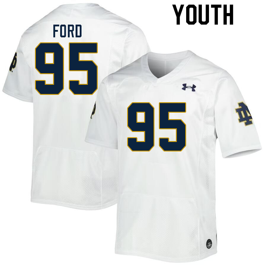 Youth #95 Tyson Ford Notre Dame Fighting Irish College Football Jerseys Stitched-White